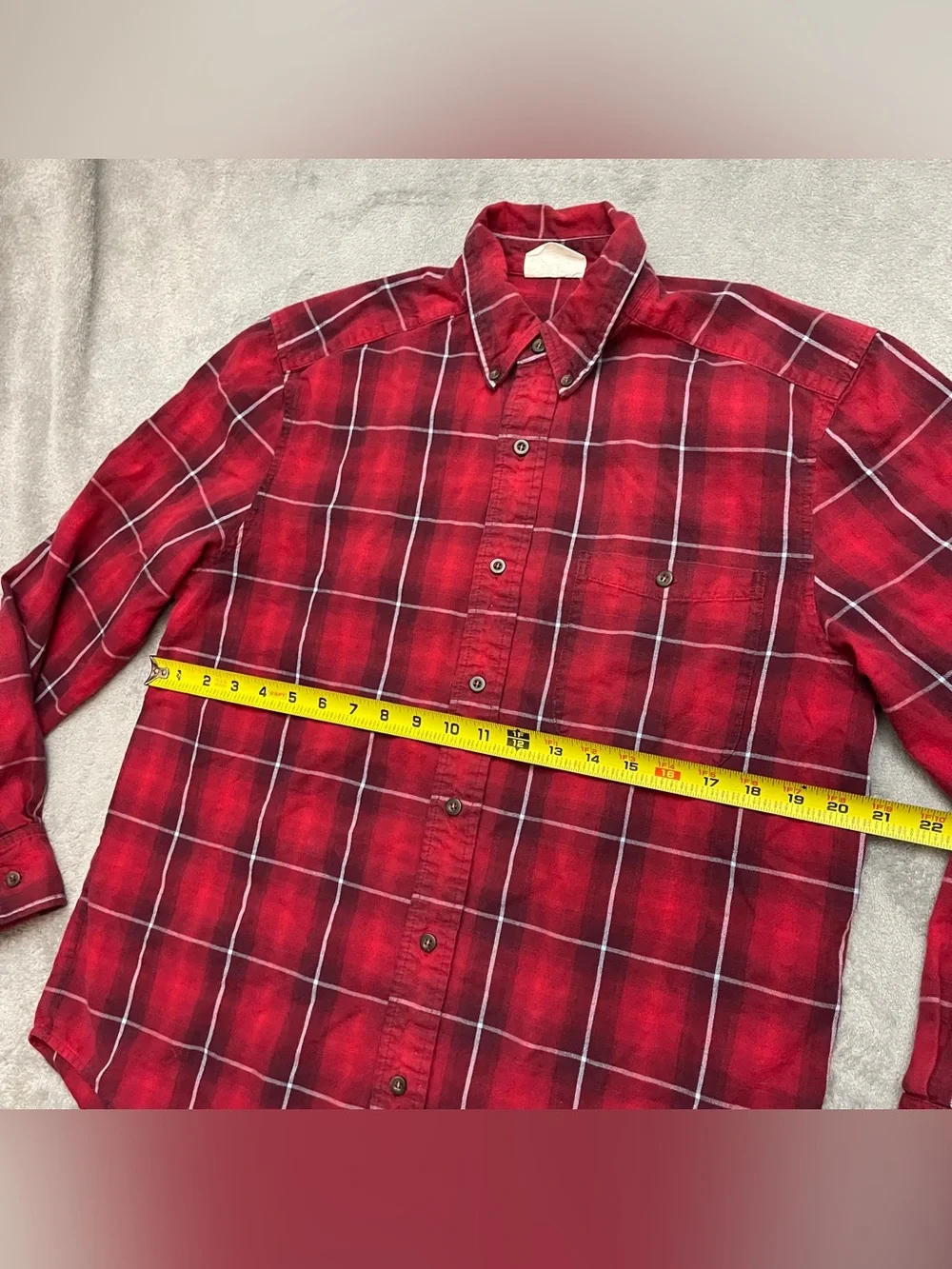 Vintage Eddie Bauer Red Flannel Shirt (Prototype Pattern Department Sample) Sz M